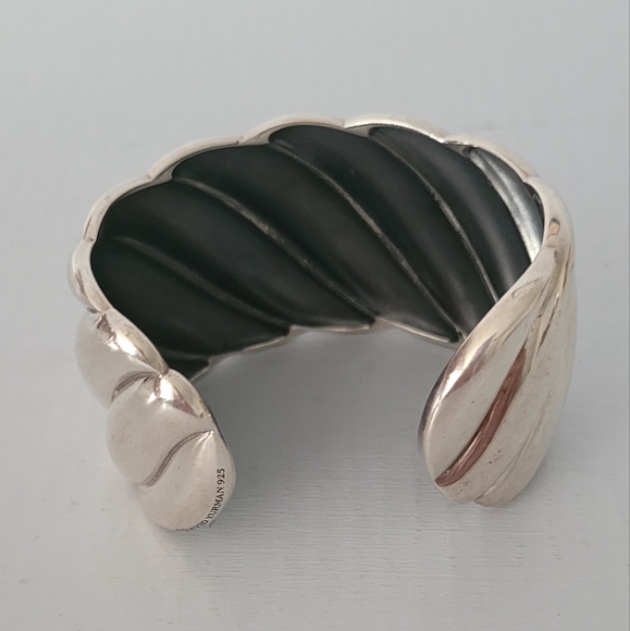 David Yurman Sterling Silver Wide Cable Cuff Bracelet - Picture 4 of 11